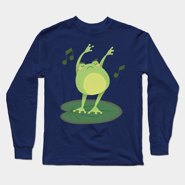 Angry Dance Froggie Long Sleeve T-Shirt by AmalteaOlenska